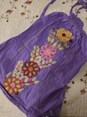 Purple Floral HandEmbroidered Top